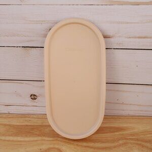 VTG NOS Tupperware Replacement Lid #1616-24 For Modular Mates Beige Oval Plastic
